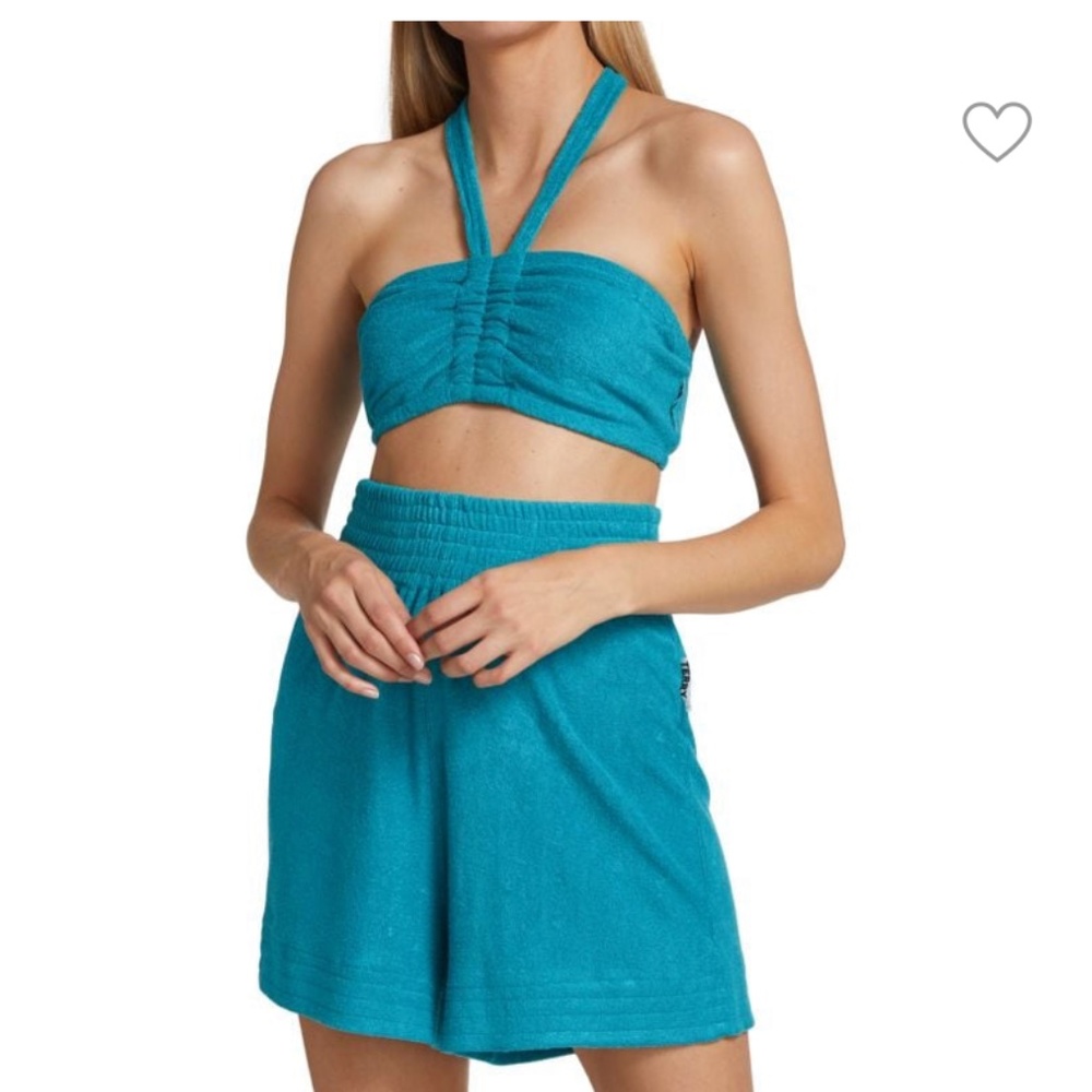 Simon Miller Women’s Terry Kane Bandeau Pool Turquoise Swim Top Size- L